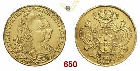 PORTOGALLO MARIA e PEDRO III (1777-1786) Peça o 6400 Reis 1782 Lisbona Au g 13,43 • Proveniente da montatura BB
