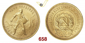RUSSIA URSS (1917-1991) 10 Rubli o Chervonetz 1923 Fb. 163 Au g 8,60 • Primo anno di coniazione, molto raro q.SPL/SPL