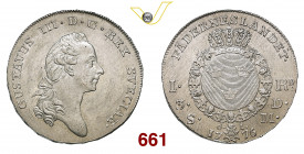 SVEZIA GUSTAVO III (1771-1792) 1 Riksdaler 1776 OL Kr. 527 Ag g 29,28 • Bei fondi brillanti SPL÷FDC
