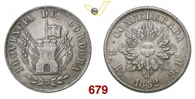 ARGENTINA PROVINCIA DE CORDOBA 8 Reales 1852 Kr. 32 Ag g 26,54 q.SPL