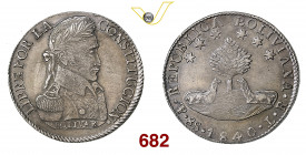 BOLIVIA REPUBBLICA 8 Reales 1840 Potosi Kr. 193 Ag g 27,09 q.SPL