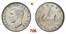 CANADA GIORGIO VI (1937-1952) Dollaro 1952 Kr. 46 Ag g 23,31 FDC