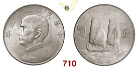 CINA REPUBBLICA 1 Dollaro "Sun Yat Sen" A. 23 (1934) Dav. 223 Ag g 26,75 SPL÷FDC