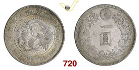 GIAPPONE MUTSUHITO (1867-1911) 1 Yen (1890) A. 23 Meiji Dav. 274 Ag g 26,92 • Ex NGC Au55 q.SPL