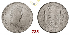 MESSICO FERDINANDO VII (1808-1833) 8 Reales 1817 Mexico City Calicò 560 Ag g 26,96 q.SPL/SPL