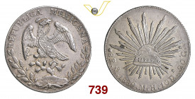MESSICO REPUBBLICA 8 Reales 1889 Mexico City Kr. 377.10 Ag g 27,14 SPL