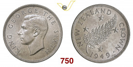 NUOVA ZELANDA GIORGIO VI (1937-1952) 1 Crown 1949 Kr. 22 Ag g 28,18 FDC