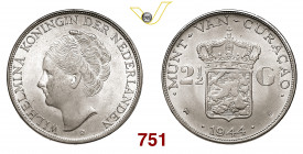 OLANDA GUGLIELMINA (1880-1948) 2,5 Gulden 1944 Denver Kr. 46 Ag g 24,96 SPL÷FDC