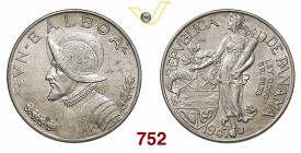 PANAMA REPUBBLICA 1 Balboa 1947 Philadelphia Kr. 13 Ag g 26,69 SPL