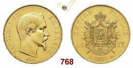 @ FRANCIA NAPOLEONE III (1852-1870) 50 Franchi 1855 Parigi Au g 16,12