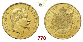 @ FRANCIA NAPOLEONE III (1852-1870) 100 Franchi 1869 Parigi Au g 32,25