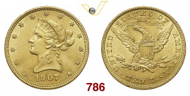 @ U.S.A. 10 Dollari 1907 Philadelphia Au g 16,75