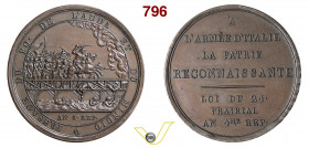 1796 - Passaggio Adda e Mincio (conio ital.) Henn. 736 Opus Salwirck mm 43 Æ SPL