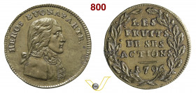 1796 - Bonaparte eroe 1^ Campagna d'Italia Henn. 763 Opus manca mm 24 Æ BB+