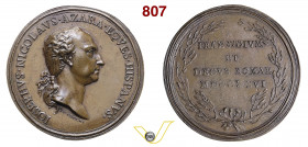 1796 - Nicolò Azara negoziatore di Pio VI con Bonaparte Henn. --- / Beraud 1237 Opus Cocchi mm 53 Æ qFDC