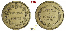 1797 - Rep. Ligure - Esenzione Diritti Daziari Ess. 2473 / Jul. 667 Opus Vassallo mm 38,5 Æ dorato SPL