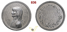 1798 - All'Italico - Congresso di Rastadt (D. bavero di Bonap. diverso da tav. Hennin) Henn. 880 (var) Opus manca mm 40 Met. bianco BB/SPL