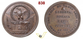 1799 - Primo Anniversario Fondazione Repubblica Romana Henn. 881 Opus Mercandetti mm 43 Æ qFDC