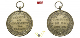 1799 - Servizio interno di Palazzo dei Consoli (med. port. con appicc. e anello di sosp.) Br. 24 Opus manca mm 39 Æ dorato SPL