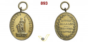 1800 - Tribunale d'Appello di Parigi (med. port. con appicc. e anello di sosp.) Br. 96 Opus Maurisset mm 40 x 33 Æ dorato SPL