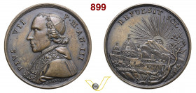 1800 - Presa possesso Laterano Pio VII Patrign. 7 Opus Hamerani mm 38 Æ qFDC