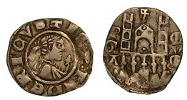 BERGAMO. Comune, a nome di Federico II (1194-1250). Denaro planeto, anni 1282-1290. Busto laureato a d. in cerchio perlinato; a destra, fiore stilizza...
