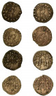 BERGAMO. Comune, a nome di Federico II (1194-1250). Lotto di quattro esemplari. Denaro planeto, anni 1265-1270. Busto laureato a d. in cerchio perlina...