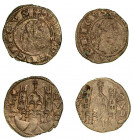 BERGAMO. Comune, a nome di Federico II (1194-1250). Lotto di due esemplari. Denaro planeto, anni 1265-1270. Busto laureato a d. in cerchio perlinato. ...