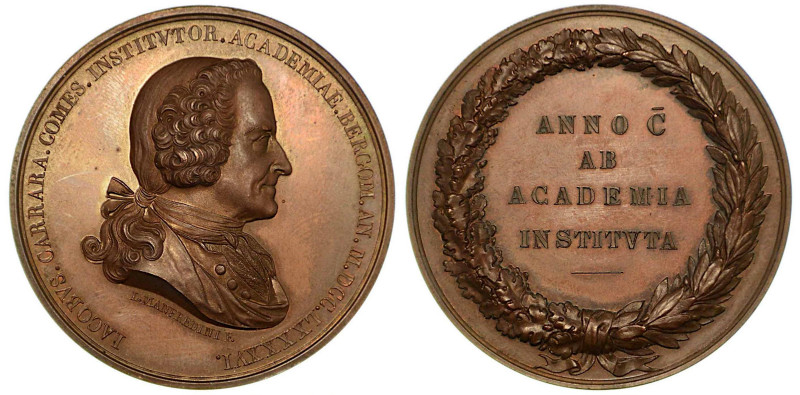 BERGAMO. Giacomo Carrara, 1714-1796. Medaglia in bronzo 1896. Centenario della f...