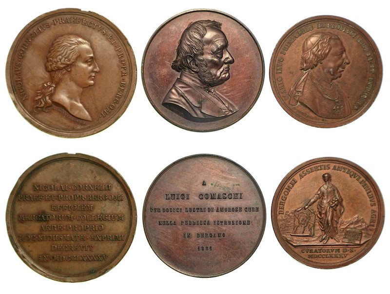 BERGAMO. Lotto di tre medaglie. Mario Lupi (umanista e storico), 1720-1789. Meda...
