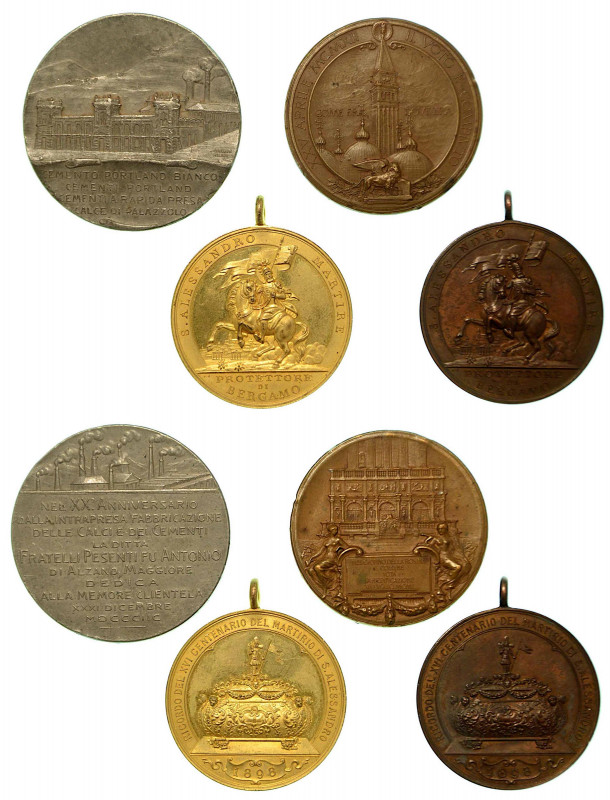 BERGAMO. Lotto di quattro medaglie. Due medaglie di Alessandro Martire protettor...