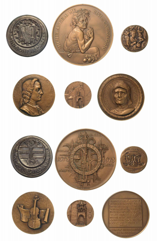 BERGAMO. Lotto di sei medaglie in bronzo del Circolo Numismatico di Bergamo. Son...