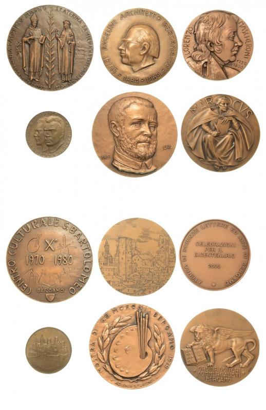 BERGAMO. Lotto di sei medaglie in bronzo. Sono raffigurati i seguenti soggetti: ...