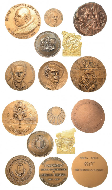 BERGAMO. Lotto di otto medaglie in bronzo. Sono raffigurati seguenti soggetti: B...