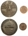 BERGAMO. Lotto di due medaglie in bronzo. Sono raffigurati i seguenti soggetti: Zodiaco; Banca Commissionaria Bergamasca. SPL