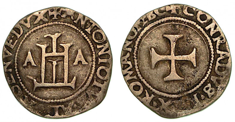 GENOVA. Antoniotto Adorno doge, 1522-1527. Testone. Castello. R/ Croce patente. ...