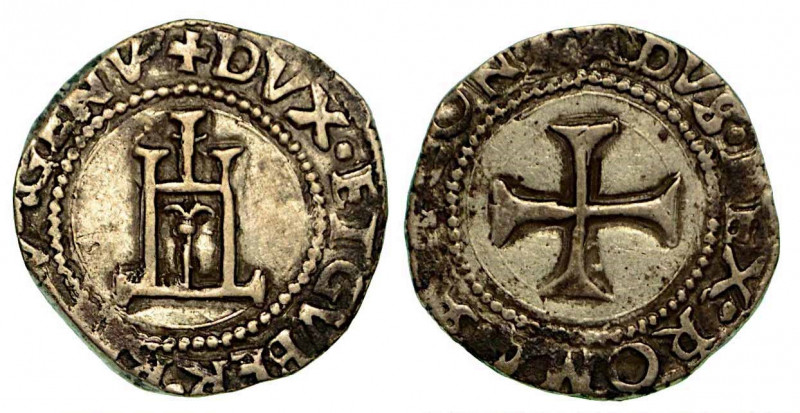GENOVA. Dogi biennali, 1528-1797. Cavallotto (sigla A S). Castello. R/ Croce pat...