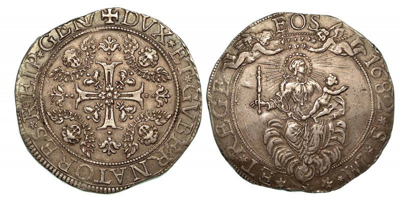 GENOVA. Dogi biennali, 1528-1797. Da 2 scudi 1682. Croce patente ornata e accant...