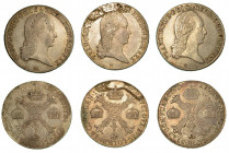 MILANO. Francesco II, 1792-1800. Lotto di tre monete. Crocione 1796 (3 esemplari). Gig. 13. BB+. Esemplari in argento.