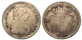 NAPOLI. Carlo di Borbone, 1734-1759. 60 Grana 1753. Busto a d. R/ Stemma coronato; ai lati, M e M/R. MIR 340/2. Arg. g. 12,18. B/MB. Graffi.