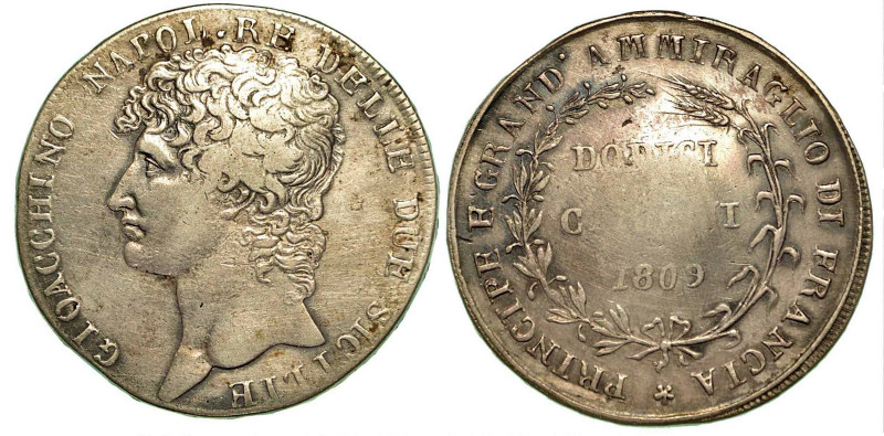 NAPOLI. Gioacchino Murat, 1808-1815. Piastra da 12 Carlini 1809. Testa a s. R/ V...