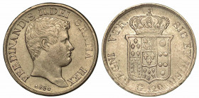 NAPOLI. Ferdinando II, 1830-1859. 120 Grana 1834. Testa a d. R/ Stemma coronato. MIR 499/4. Arg. g. 27,55. BB/SPL.

Varietà con tredici torri nello ...