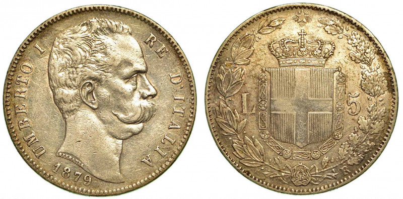 REGNO D'ITALIA. Umberto I di Savoia, 1878-1900. 5 Lire 1879. Testa del re a d. R...