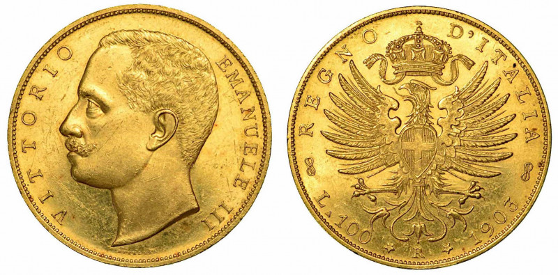 REGNO D'ITALIA. Vittorio Emanuele III di Savoia, 1900-1946. 100 Lire 1903. Aquil...