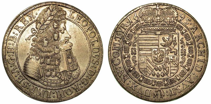AUSTRIA. Leopold I, 1657-1705. Thaler 1695. Busto a d. R/ Stemma coronato. KM# 1...