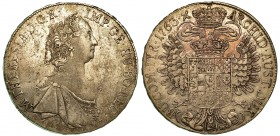 AUSTRIA. Maria Theresia, 1740-1780. Thaler 1763, zecca di Hall. Busto a d. R/ Aquila bicipite coronata. KM# 1817. Arg. g. 28,03. BB+. Fondi brillanti.
