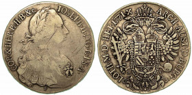 AUSTRIA. Joseph II, 1765-1790. Thaler 1771. Busto a d. R/ Aquila bicipite coronata. KM# 2074.2, DAV. 1161. Arg. g. 27,54. MB. Graffi al diritto.