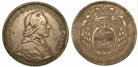 AUSTRIA - SALISBURGO. Hieronymus, 1772-1803. Thaler 1785. Busto a d. R/ Stemma coronato. KM# 435. Arg. g. 27,82. B/MB