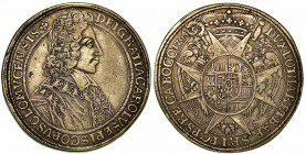 AUSTRIA - OLMUTZ. Karl III, 1695-1711. Thaler 1704. Busto a d. R/ Stemma coronato. KM# 362. Arg. g. 28. q.BB