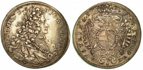 AUSTRIA. Joseph I, 1705-1711. Thaler 1705. Busto a d. R/ Aquila bicipite coronata. KM# 1435.3. Arg. g. 28,45. BB. Lievi graffi.